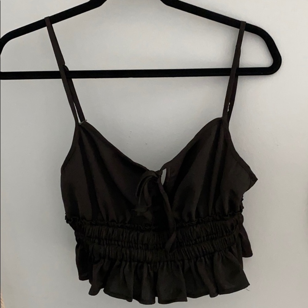 Cute black ruffles top